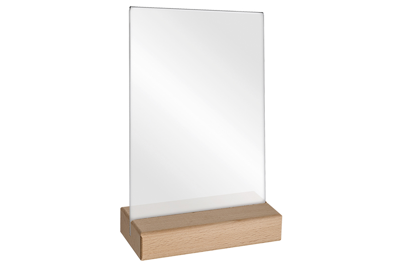 20605742 Sign holder with wooden base A5