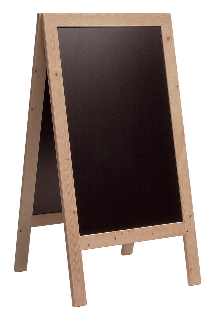 24000243 Krijtstoepbord Blank hout 75x135cm