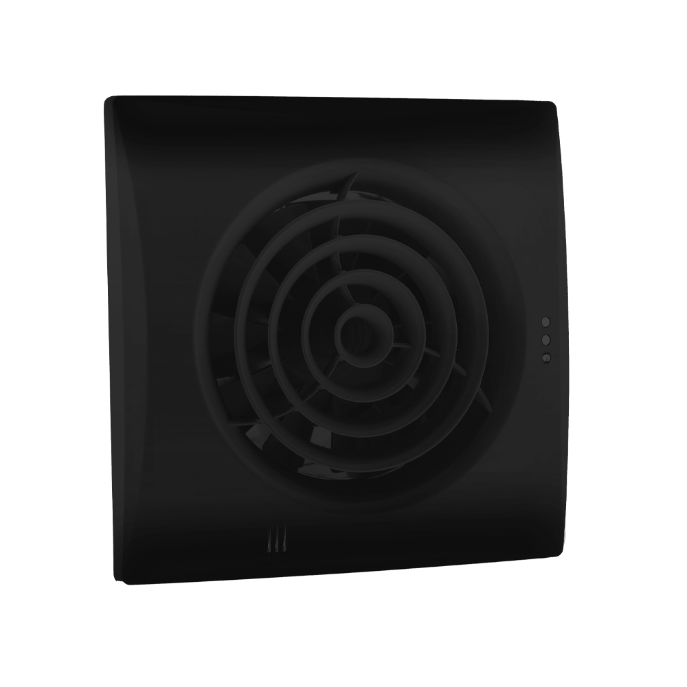 61400501 Badkamer-/ toiletventilator Silencio 100 zwart