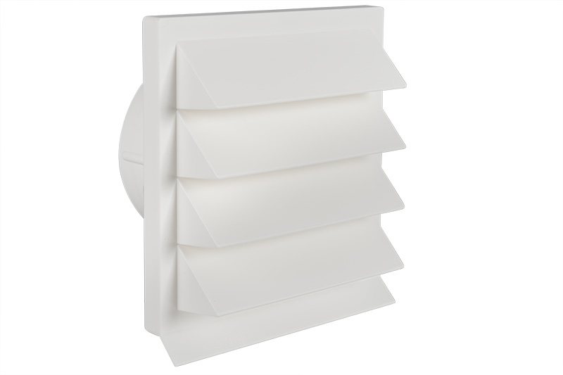62504500 Kunststof buitenrooster Eco+ Ø125mm wit