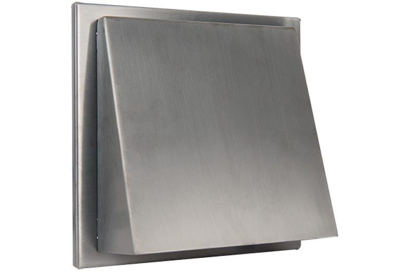 62602313 RVS buitenrooster schuine kap Ø150 titanium