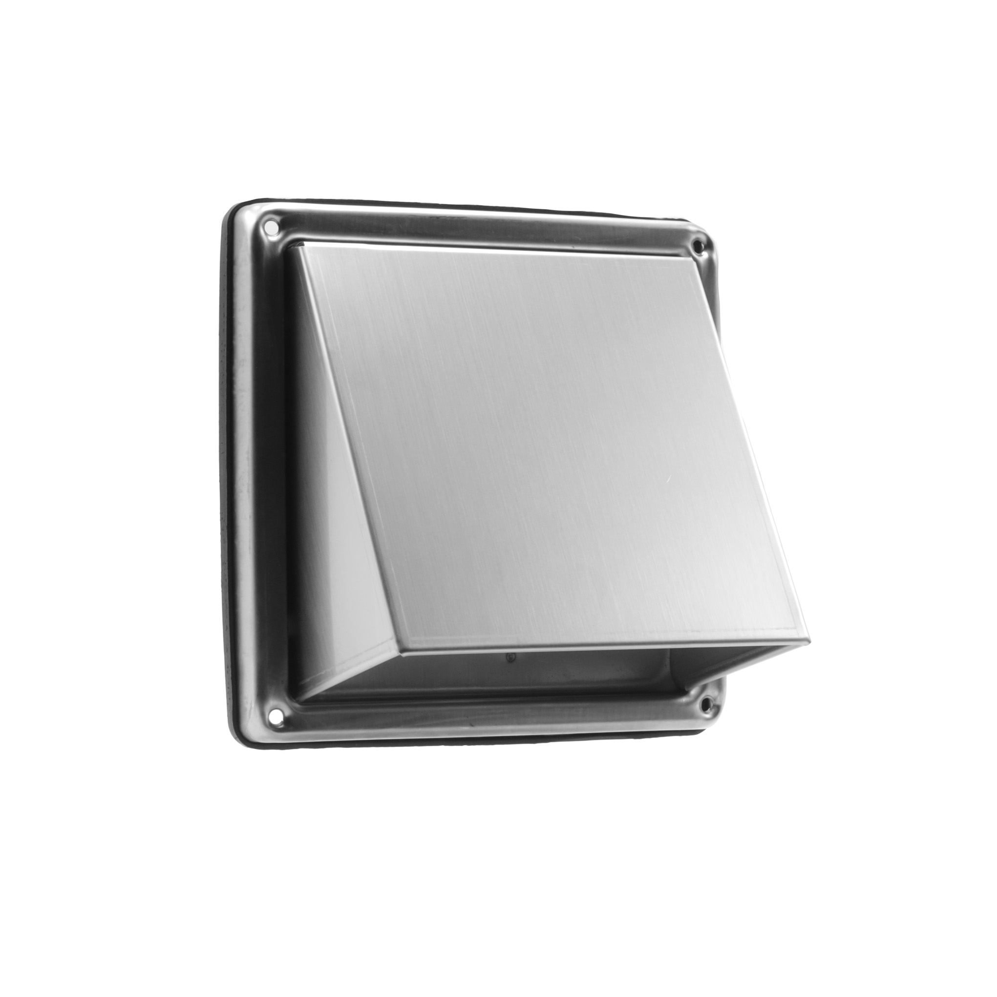 62602511 RVS buitenrooster schuine kap met fijnmazig gaas Ø100mm