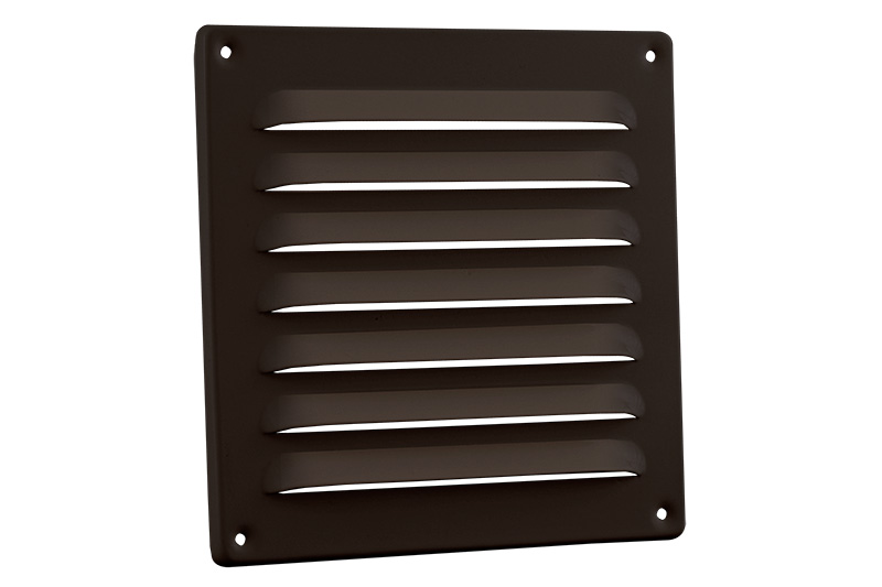 62900302 ALU schoepenrooster 160x160mm bruin