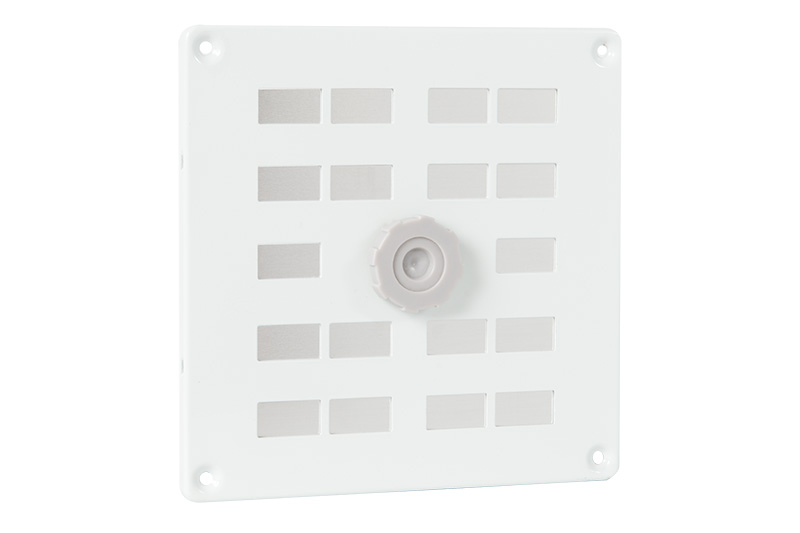 63500200 ALU schuifrooster met gaas 160x160mm wit