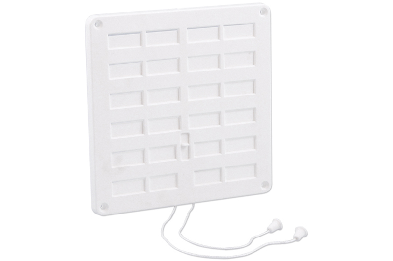63600200 Afsluitbaar ventilatierooster 200x200mm wit